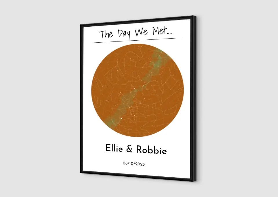 Capture Your "The Day We Met" Under the Stars: Personalized Star Map Poster